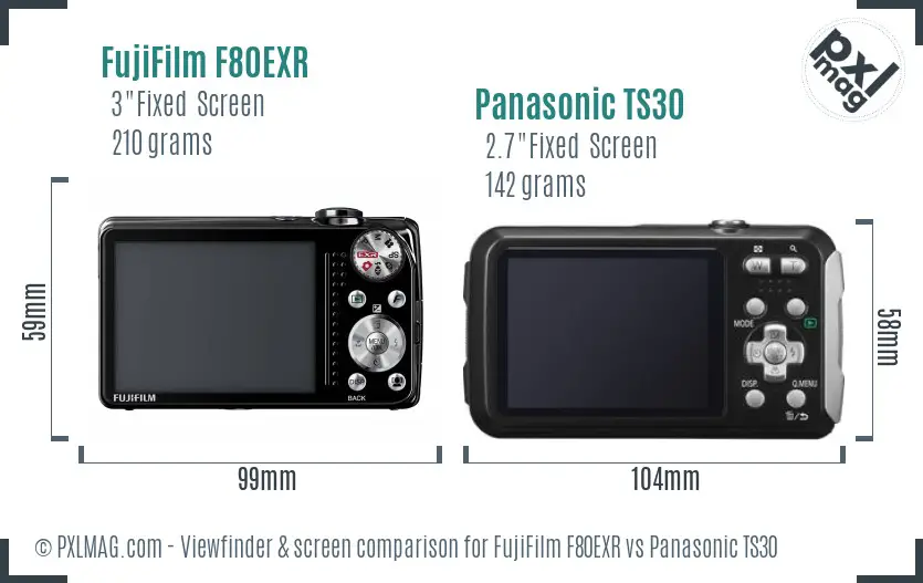 FujiFilm F80EXR vs Panasonic TS30 Screen and Viewfinder comparison FujiFilm F80EXR vs Panasonic TS30 Screen and Viewfinder comparison
