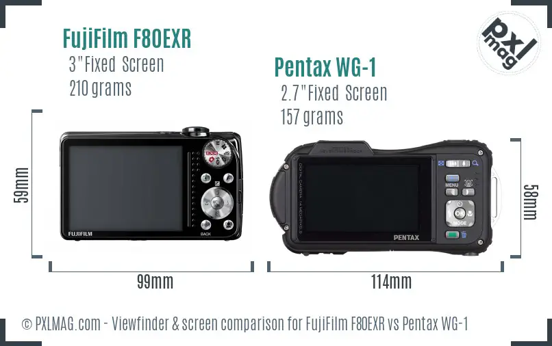 FujiFilm F80EXR vs Pentax WG-1 Screen and Viewfinder comparison