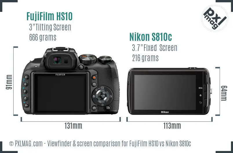 FujiFilm HS10 vs Nikon S810c Screen and Viewfinder comparison FujiFilm HS10 vs Nikon S810c Screen and Viewfinder comparison