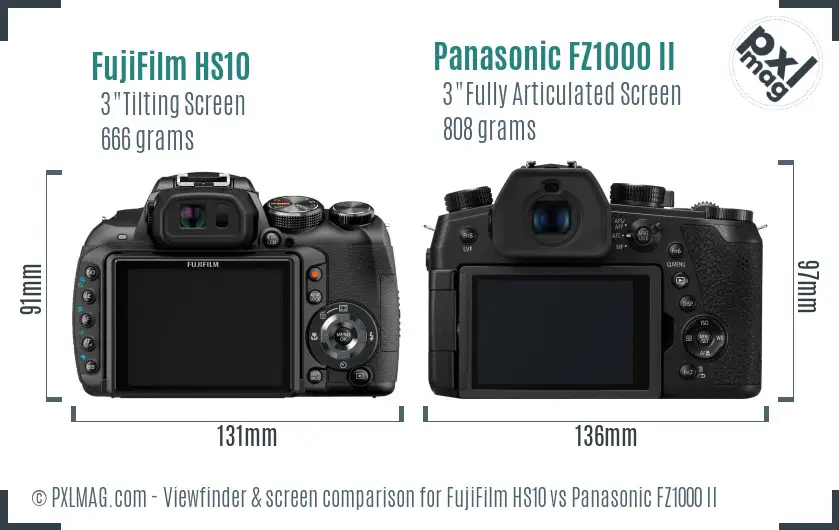 FujiFilm HS10 vs Panasonic FZ1000 II Screen and Viewfinder comparison FujiFilm HS10 vs Panasonic FZ1000 II Screen and Viewfinder comparison