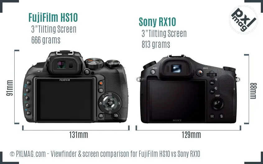 FujiFilm HS10 vs Sony RX10 Screen and Viewfinder comparison FujiFilm HS10 vs Sony RX10 Screen and Viewfinder comparison