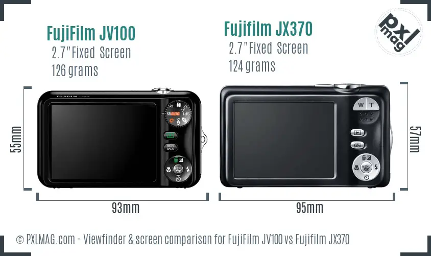 FujiFilm JV100 vs Fujifilm JX370 Screen and Viewfinder comparison