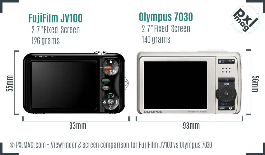 FujiFilm JV100 vs Olympus 7030 Screen and Viewfinder comparison FujiFilm JV100 vs Olympus 7030 Screen and Viewfinder comparison