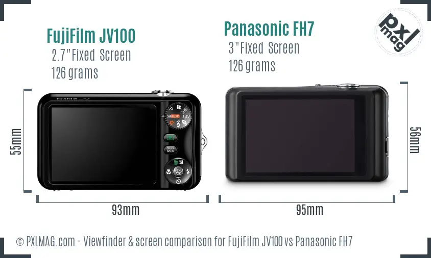 FujiFilm JV100 vs Panasonic FH7 Screen and Viewfinder comparison FujiFilm JV100 vs Panasonic FH7 Screen and Viewfinder comparison