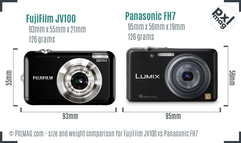 FujiFilm JV100 vs Panasonic FH7 size comparison FujiFilm JV100 vs Panasonic FH7 size comparison