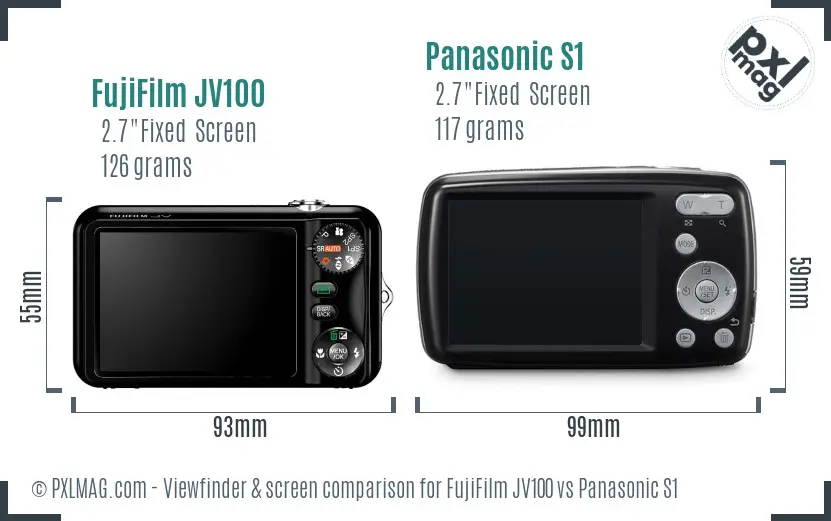 FujiFilm JV100 vs Panasonic S1 Screen and Viewfinder comparison