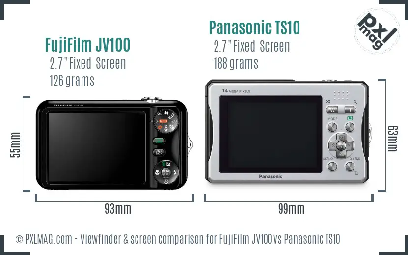 FujiFilm JV100 vs Panasonic TS10 Screen and Viewfinder comparison FujiFilm JV100 vs Panasonic TS10 Screen and Viewfinder comparison