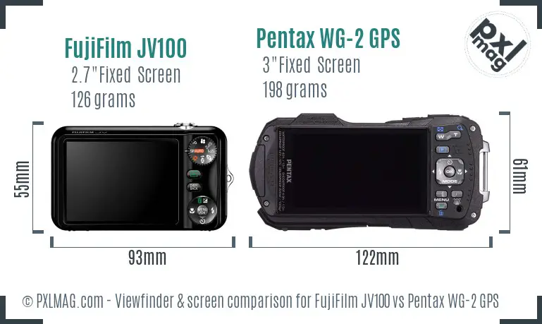 FujiFilm JV100 vs Pentax WG-2 GPS Screen and Viewfinder comparison FujiFilm JV100 vs Pentax WG-2 GPS Screen and Viewfinder comparison