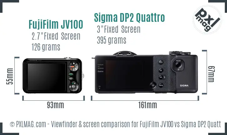 FujiFilm JV100 vs Sigma DP2 Quattro Screen and Viewfinder comparison FujiFilm JV100 vs Sigma DP2 Quattro Screen and Viewfinder comparison