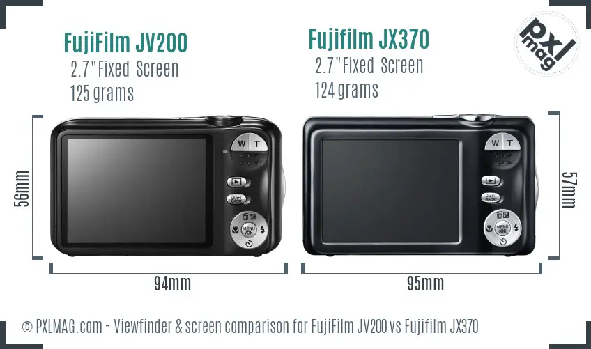 FujiFilm JV200 vs Fujifilm JX370 Screen and Viewfinder comparison