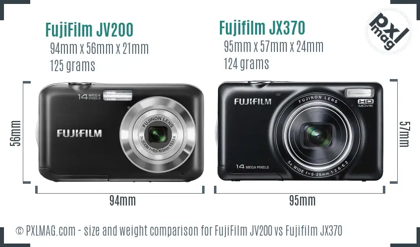 FujiFilm JV200 vs Fujifilm JX370 size comparison