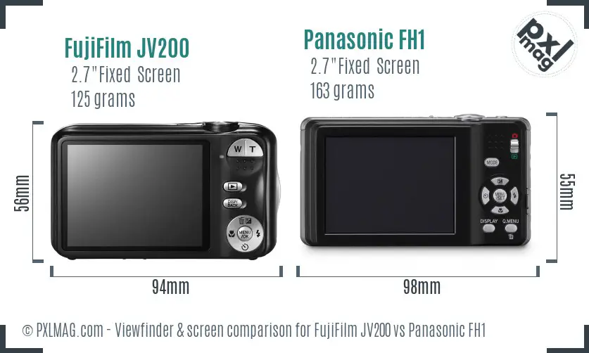 FujiFilm JV200 vs Panasonic FH1 Screen and Viewfinder comparison FujiFilm JV200 vs Panasonic FH1 Screen and Viewfinder comparison