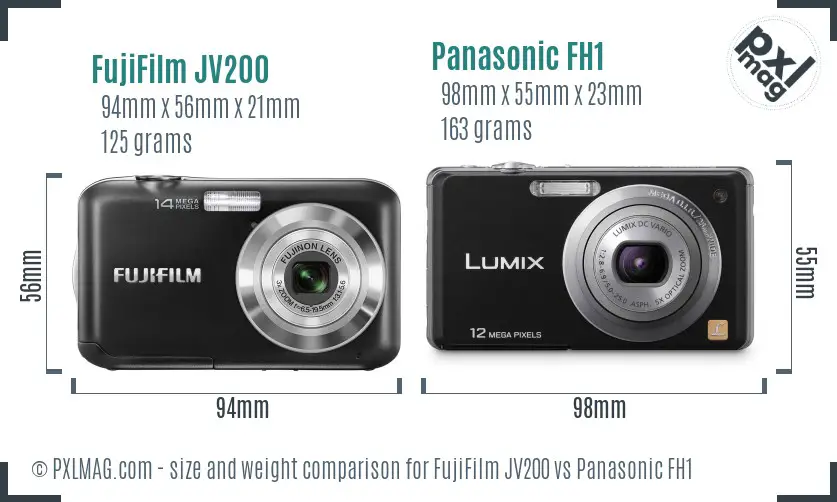 FujiFilm JV200 vs Panasonic FH1 size comparison FujiFilm JV200 vs Panasonic FH1 size comparison