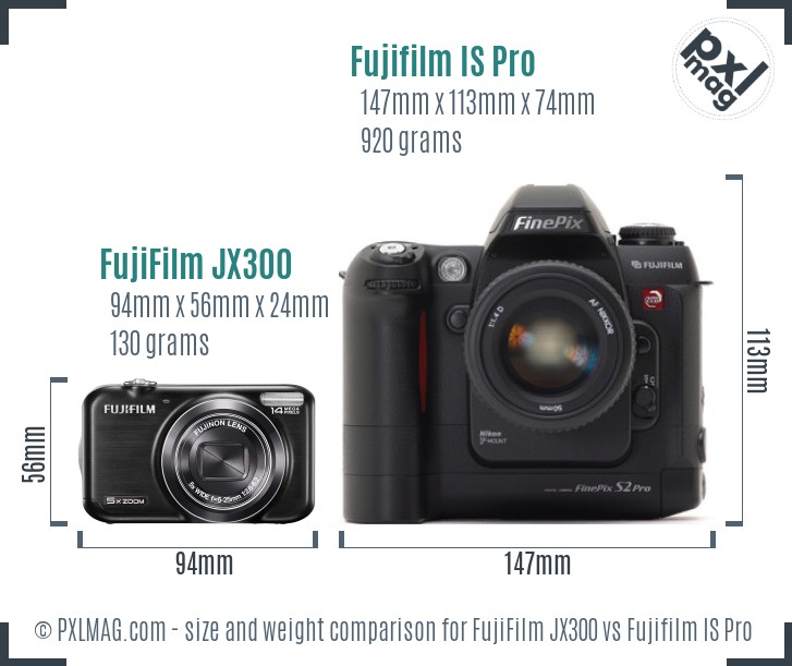 FujiFilm JX300 vs Fujifilm IS Pro size comparison FujiFilm JX300 vs Fujifilm IS Pro size comparison