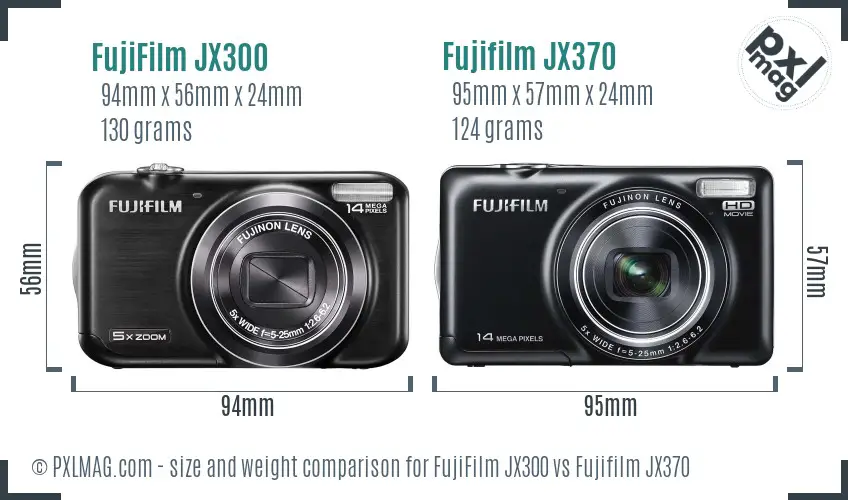 FujiFilm JX300 vs Fujifilm JX370 size comparison