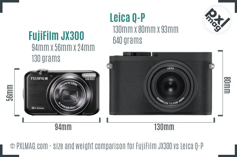 FujiFilm JX300 vs Leica Q-P size comparison