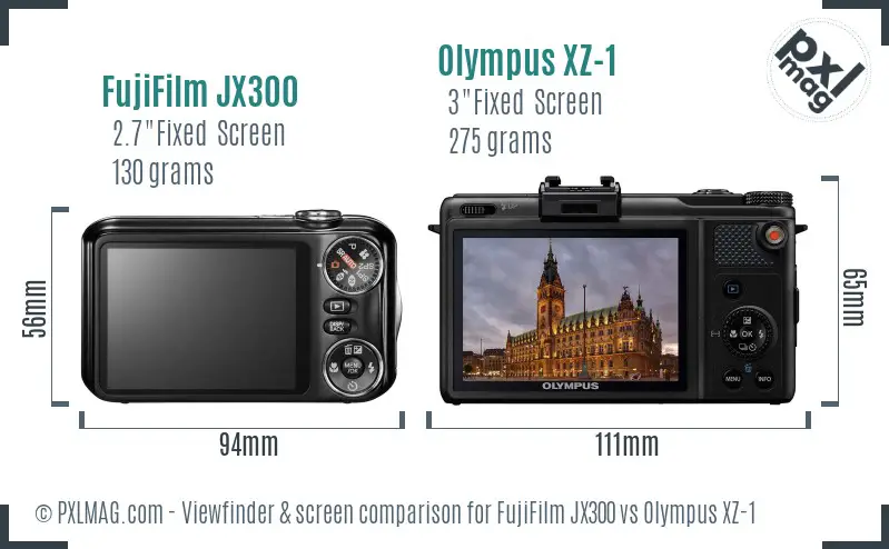 FujiFilm JX300 vs Olympus XZ-1 Screen and Viewfinder comparison FujiFilm JX300 vs Olympus XZ-1 Screen and Viewfinder comparison