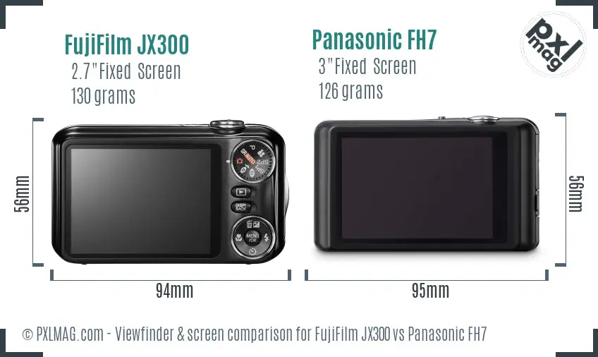 FujiFilm JX300 vs Panasonic FH7 Screen and Viewfinder comparison FujiFilm JX300 vs Panasonic FH7 Screen and Viewfinder comparison