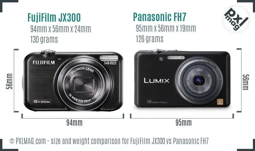 FujiFilm JX300 vs Panasonic FH7 size comparison FujiFilm JX300 vs Panasonic FH7 size comparison
