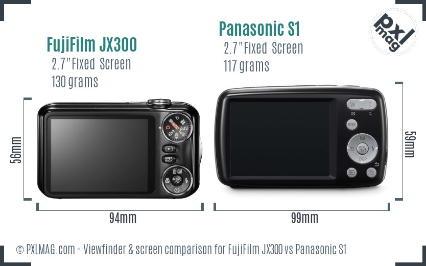 FujiFilm JX300 vs Panasonic S1 Screen and Viewfinder comparison