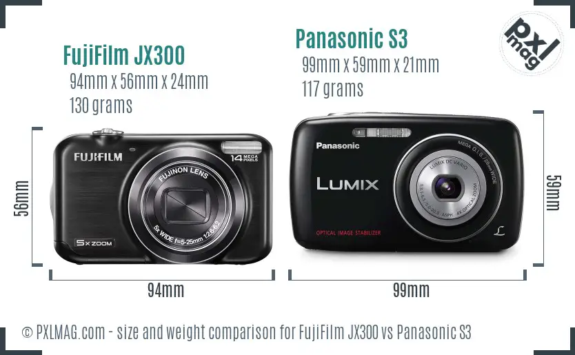 FujiFilm JX300 vs Panasonic S3 size comparison