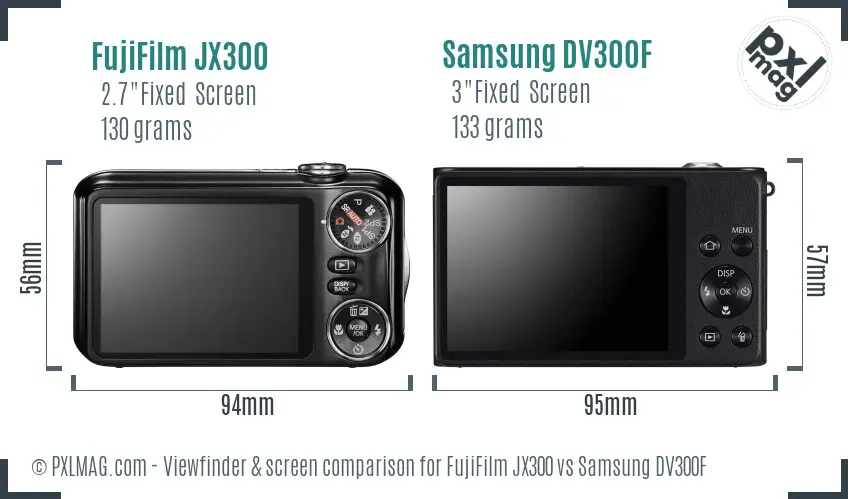 FujiFilm JX300 vs Samsung DV300F Screen and Viewfinder comparison FujiFilm JX300 vs Samsung DV300F Screen and Viewfinder comparison