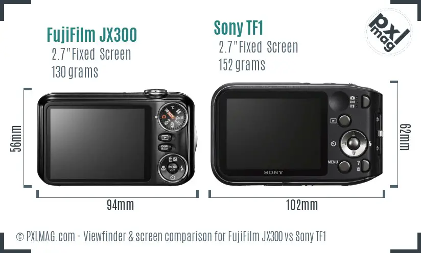 FujiFilm JX300 vs Sony TF1 Screen and Viewfinder comparison FujiFilm JX300 vs Sony TF1 Screen and Viewfinder comparison