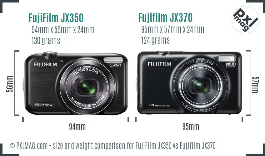 FujiFilm JX350 vs Fujifilm JX370 size comparison
