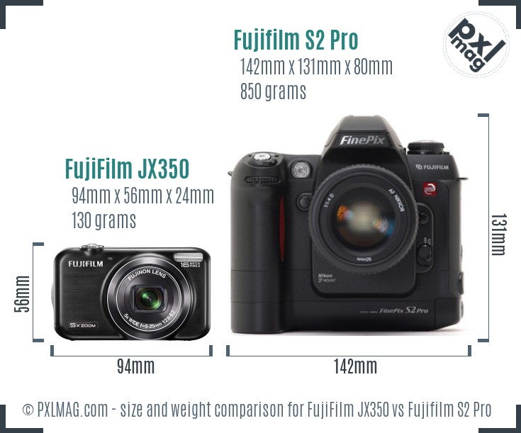 FujiFilm JX350 vs Fujifilm S2 Pro size comparison FujiFilm JX350 vs Fujifilm S2 Pro size comparison