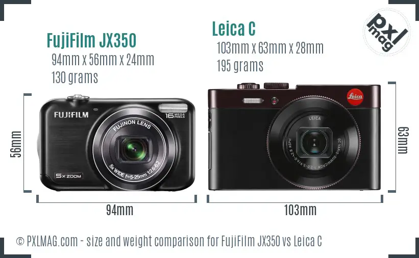 FujiFilm JX350 vs Leica C size comparison