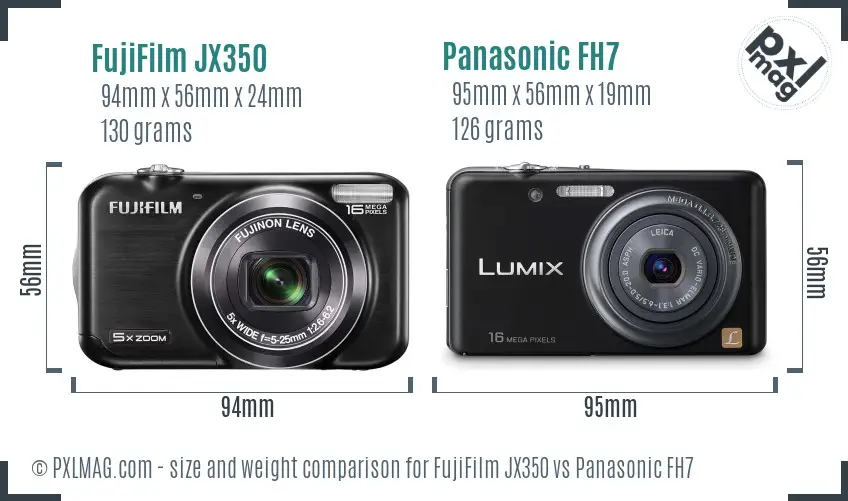 FujiFilm JX350 vs Panasonic FH7 size comparison FujiFilm JX350 vs Panasonic FH7 size comparison