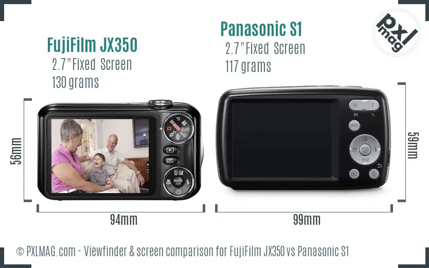 FujiFilm JX350 vs Panasonic S1 Screen and Viewfinder comparison