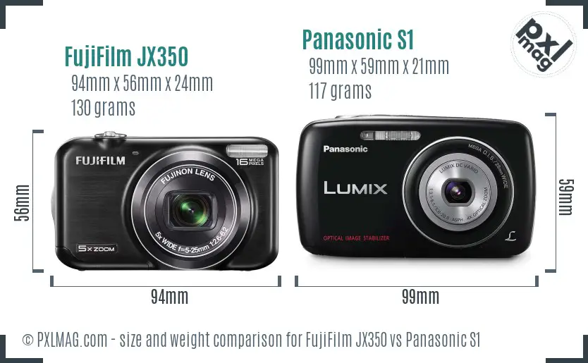 FujiFilm JX350 vs Panasonic S1 size comparison