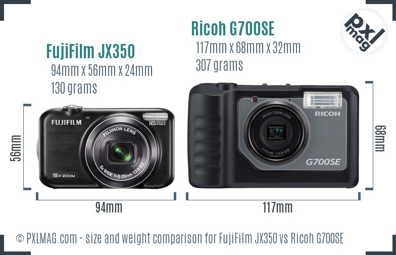 FujiFilm JX350 vs Ricoh G700SE size comparison FujiFilm JX350 vs Ricoh G700SE size comparison