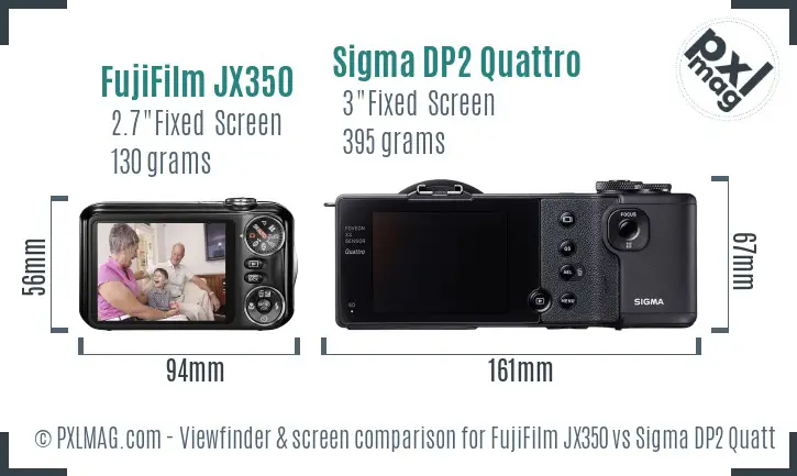 FujiFilm JX350 vs Sigma DP2 Quattro Screen and Viewfinder comparison FujiFilm JX350 vs Sigma DP2 Quattro Screen and Viewfinder comparison