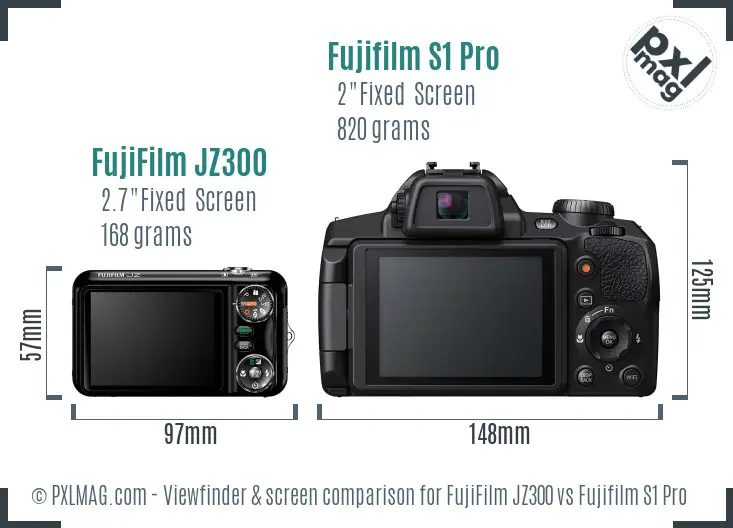 FujiFilm JZ300 vs Fujifilm S1 Pro Screen and Viewfinder comparison