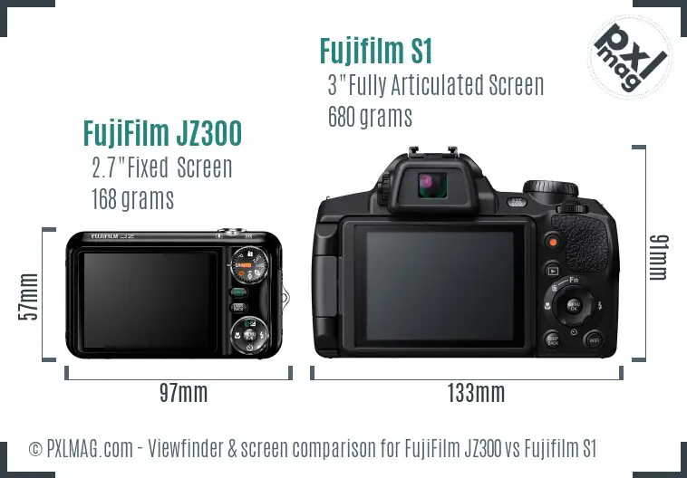 FujiFilm JZ300 vs Fujifilm S1 Screen and Viewfinder comparison