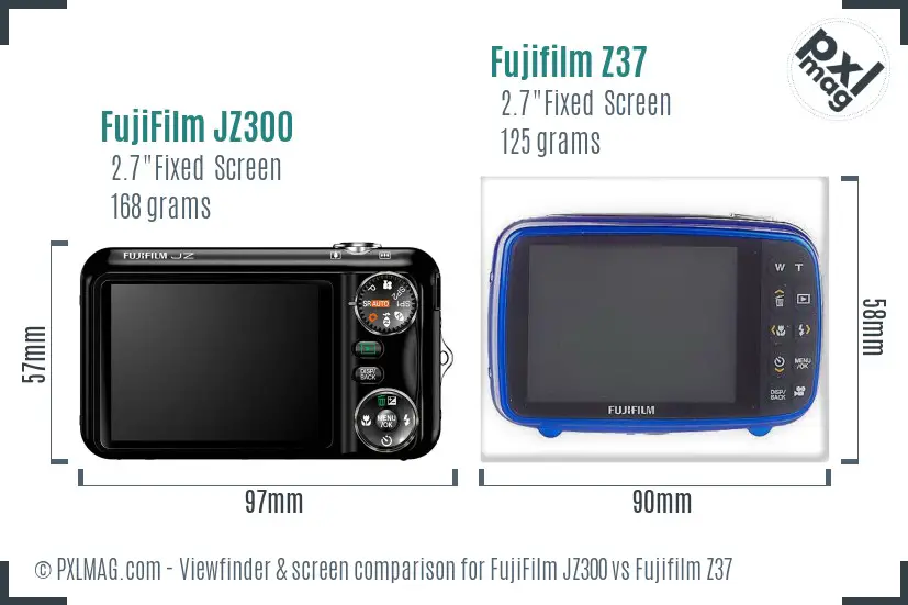 FujiFilm JZ300 vs Fujifilm Z37 Screen and Viewfinder comparison FujiFilm JZ300 vs Fujifilm Z37 Screen and Viewfinder comparison