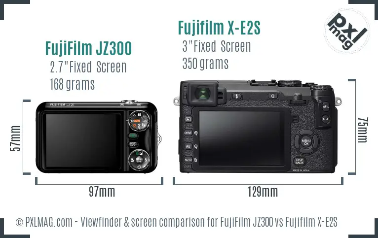 FujiFilm JZ300 vs Fujifilm X-E2S Screen and Viewfinder comparison
