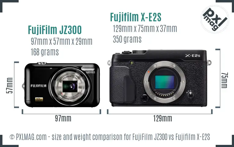 FujiFilm JZ300 vs Fujifilm X-E2S size comparison