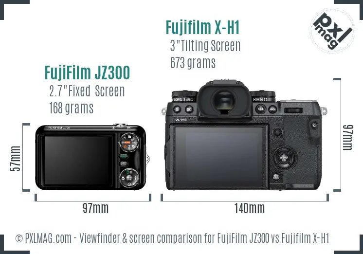 FujiFilm JZ300 vs Fujifilm X-H1 Screen and Viewfinder comparison