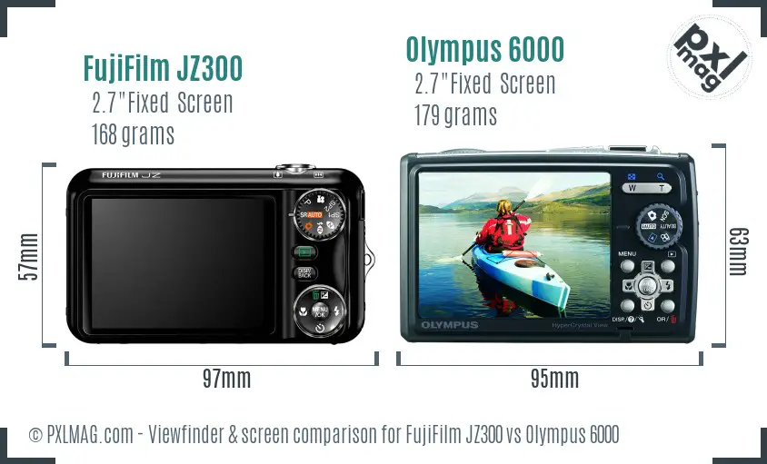 FujiFilm JZ300 vs Olympus 6000 Screen and Viewfinder comparison