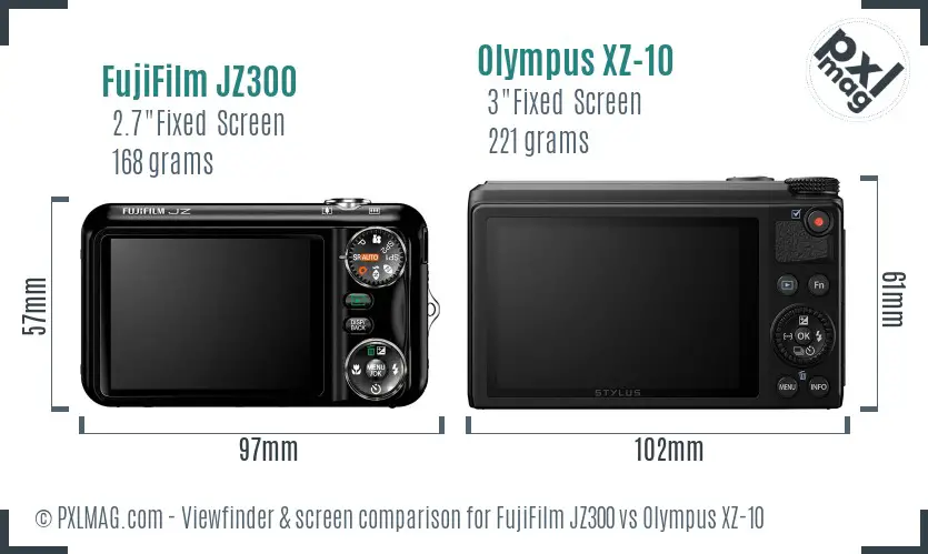 FujiFilm JZ300 vs Olympus XZ-10 Screen and Viewfinder comparison FujiFilm JZ300 vs Olympus XZ-10 Screen and Viewfinder comparison