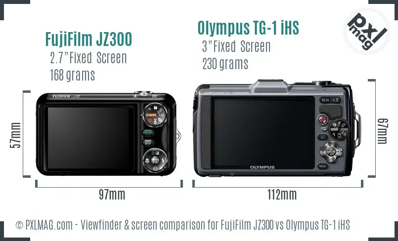 FujiFilm JZ300 vs Olympus TG-1 iHS Screen and Viewfinder comparison