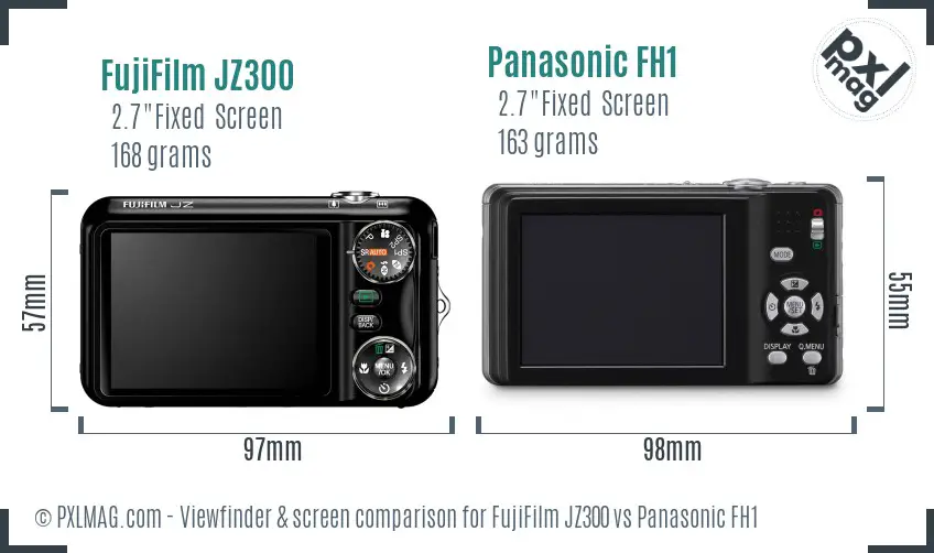 FujiFilm JZ300 vs Panasonic FH1 Screen and Viewfinder comparison