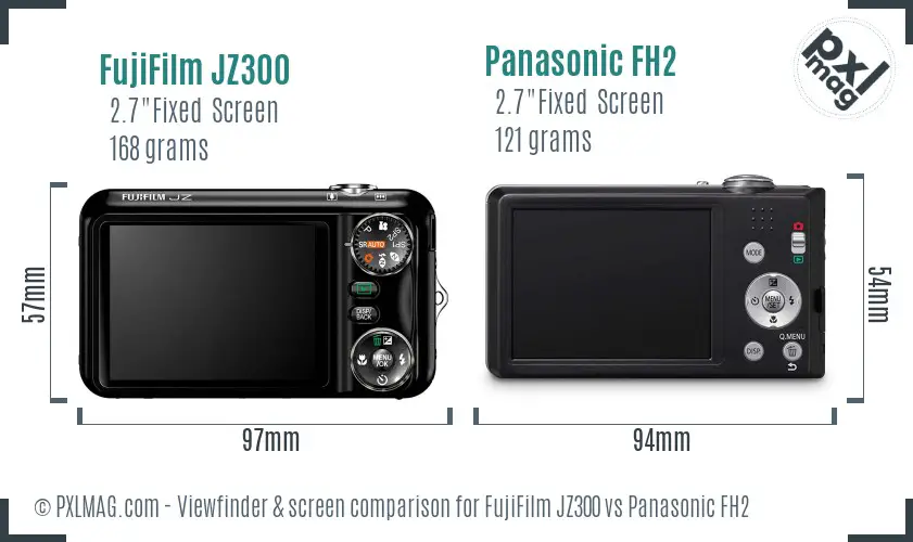 FujiFilm JZ300 vs Panasonic FH2 Screen and Viewfinder comparison
