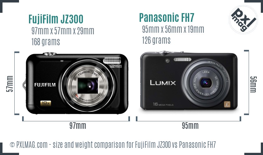 FujiFilm JZ300 vs Panasonic FH7 size comparison FujiFilm JZ300 vs Panasonic FH7 size comparison