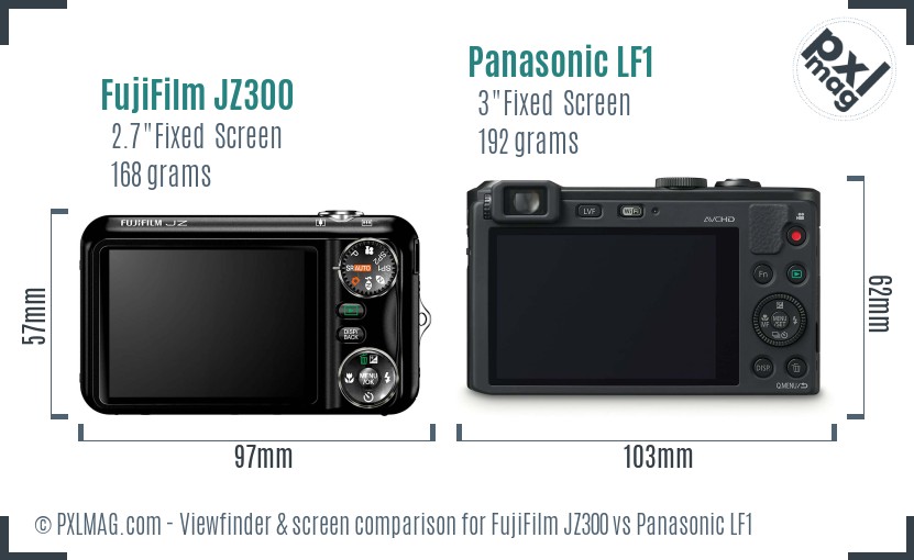 FujiFilm JZ300 vs Panasonic LF1 Screen and Viewfinder comparison