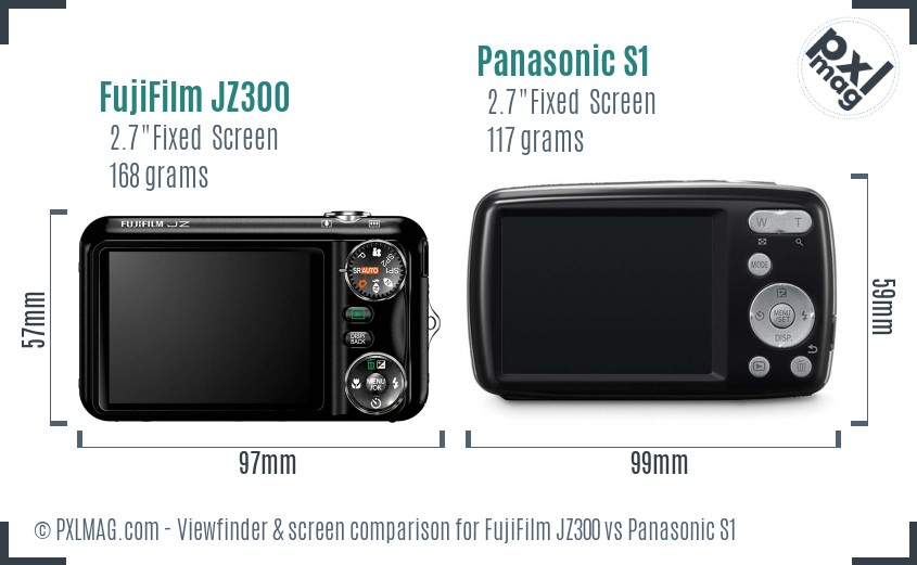 FujiFilm JZ300 vs Panasonic S1 Screen and Viewfinder comparison