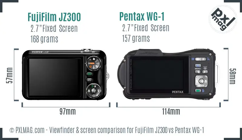 FujiFilm JZ300 vs Pentax WG-1 Screen and Viewfinder comparison